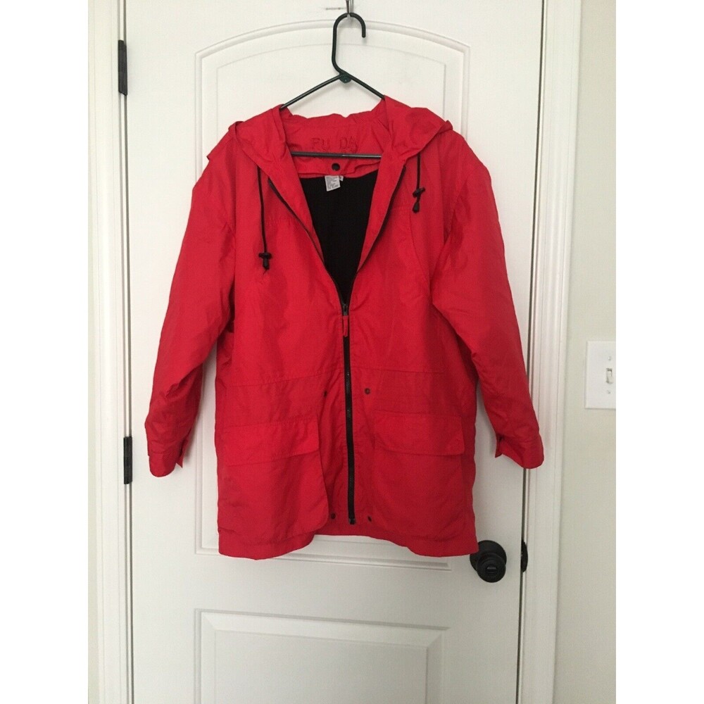Fuda Sport Men's Athletic Full Zip Jacket Coat Lined Insert Pockets Size S Red